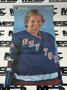 Don Maloney Autographed Vintage New York Rangers Hockey Poster
