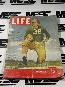 Johnny Lujack Autographed 1947 Life Magazine - Vintage Notre Dame Football
