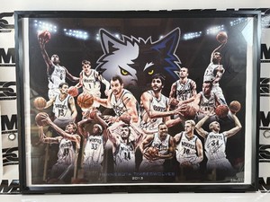 2013 Minnesota Timberwolves Limited Edition577 Team Autographed Framed Poster