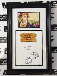 Peter Ostrum and Paris Themmen Autographs w JSA Authenticity Custom Framed Charlie and the Chocolate Factory Piece