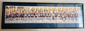 1999-2000 University of Minnesota Team Autographed Framed Hockey Posted