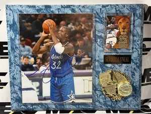Shaquille ONeal Autograph Photo in Custom Basketball Plaque w Card