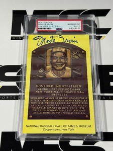 Monte Irvin Autograph w PSADNA Authentication Slab - Hall of Fame Baseball Post Card