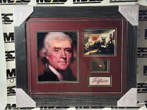 Thomas Jefferson Handwritten Letter Relic Custom Framed and Matted w Copy of Original Letter of Authenticity (not Jefferson signature)