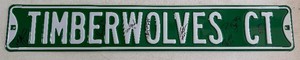 8x Signed Minnesota Timberwolves Street Sign Timberwolves Ct - Basketball