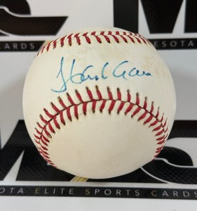 Hank Aaron and Eddie Mathews Autographed Baseball Rawlings ONLB White Ball