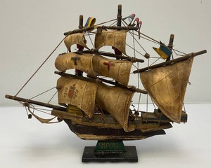 Vintage Unique ROYAL Wooden Ship 12 x 14