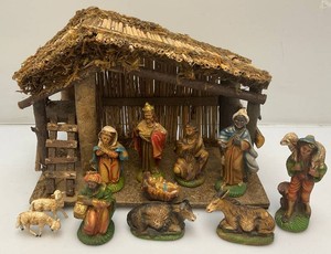1950s Highly Collectible Christmas Nativity Set Paper Mache Composition Made In ITALY