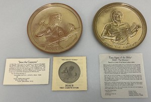 1970s Frankoma Plates Including JESUS The Carpenter And David The Musician With Paperwork