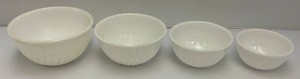 Vintage 4 Pc. Fire-King Swirl Pattern Mixing Bowl Set