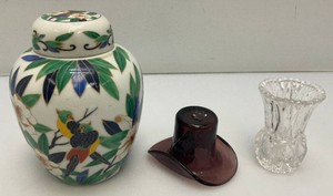 Misc. Collectible Pieces Including Fenton, Takahashi Tropical Vase And More
