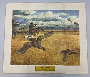Unframed 1966 Remington Store Display Poster "Before The Plow" Hunting Theme 22.5 x 26" Has Original Folds From Mailing