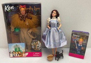 Misc. Collectible The Wizard Of Oz Barbies Including Cowardly Lion, Lollipop Munchkins And more (Most New Old Stock)