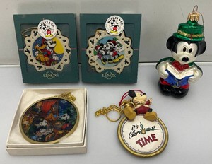 Group Of Misc. Collectible Mickey Mouse Ornaments (Stopwatch Mickey Broken Hand)