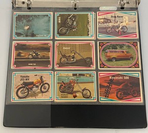 Misc. 1970s Kawasaki Motorcycle Trading Cards And More In Album