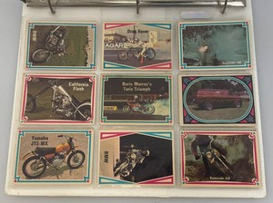 Misc. 1970s Kawasaki Motorcycle Trading Cards And More In Album