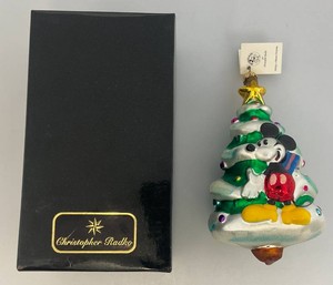 Vintage Collectible Christopher Radko Disney Mickey & Minnie Christmas Ornament In Original Box