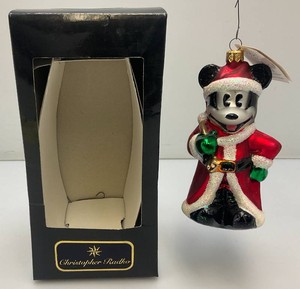 Vintage 1996 Collectible Christopher Radko Disney Mickey Mouse Santa Christmas Ornament In Original Box