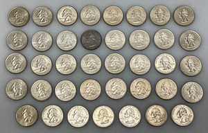 40 Unsorted US Statehood Quarters (10 Dollars Face Value)