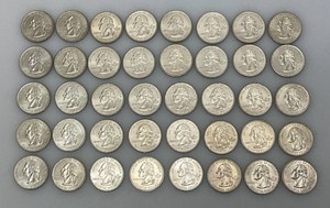 40 Unsorted US Statehood Quarters (10 Dollars Face Value)
