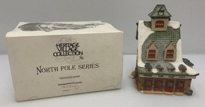 Vintage Department 56 The Heritage Village Collection  North Pole Series Series Reindeer Barn  In Original Box