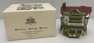 Vintage Department 56 The Heritage Village Collection Dickens Village Series The Mermaid Fish Shoppe In Original Box