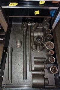 Contents of Drawer - 34 Drive Tools - One Snap-On Socket