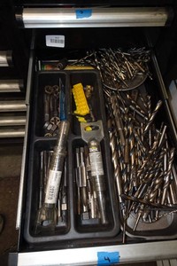 Contents of Drawer - Drill Bits, Taps and Dies