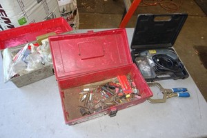 Assorted Tools - Clamp, Electrical Supplies, Rotary Tool
