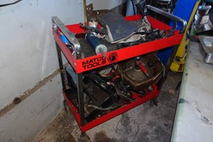 Matco Tools Rolling Metal Shelf with Contents - MAC Tools Evacuator