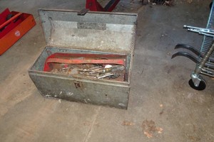 Metal Tool Box with Assorted Tools