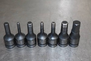 Grey Pneumatic 38 Drive Impact Hex Key Sockets