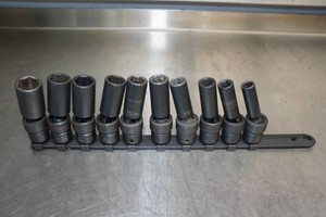 Grey Pneumatic 38 Drive Deep Swivel Impact Sockets - Metric