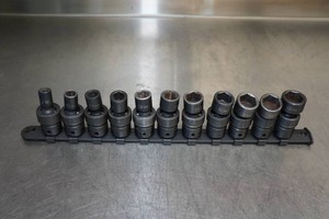 Grey Pneumatic 38 Drive Shallow Impact Swivel Sockets - Metric