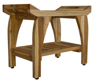 EcoDecors EarthyTeak Tranquility 24-Inch Teak Shower Bench ED941 $179.95 Retail - Brand New