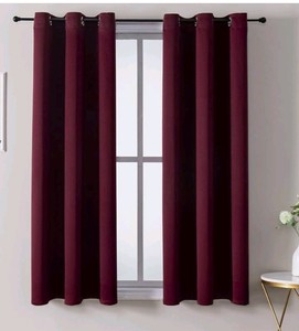 Burgundy Red Thermal Insulated Blackout Curtains 2-Pack - Brand New