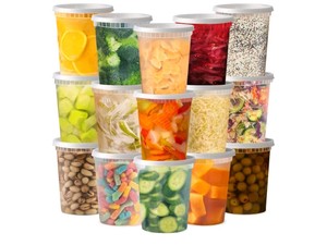 48-Set Plastic Deli Food Containers with Lids - Brand New