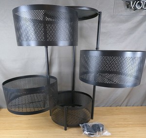 Rotating 5-Tier Cylinder 26 Metal Basket Storage Rack $49.99 Retail - Brand New