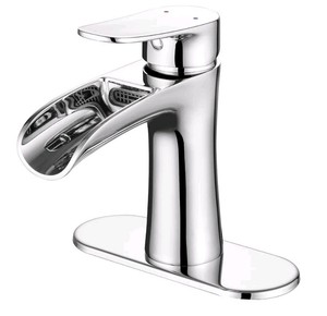 Chrome Waterfall Single Handle Bathroom Faucet - Brand New G