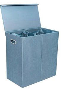 BirdRock Home Double Linen Laundry Hamper with Lid $39.99 Retail - Brand New