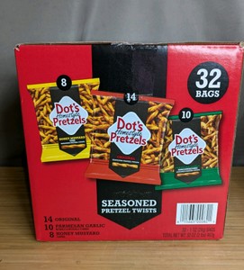 Dots Homestyle Pretzels Seasoned Pretzel Twists 32 Count Variety Pack - Brand New