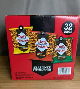 Dots Homestyle Pretzels Seasoned Pretzel Twists 32 Count Variety Pack - Brand New