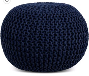 BirdRock Home Round Pouf Foot Stool Ottoman $59.95 Retail - Brand New