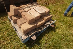 Pallet of Brown 14 Retaining Wall Block