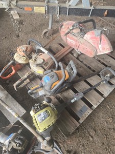 Lot of Gas Powered Weed Trimmer & Saws
