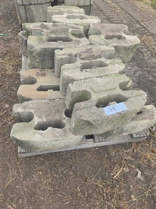 Pallet of 13 Large Wall Blocks
