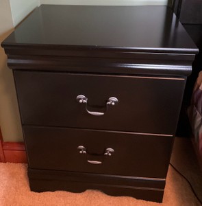 2 Drawer Black Nightstand