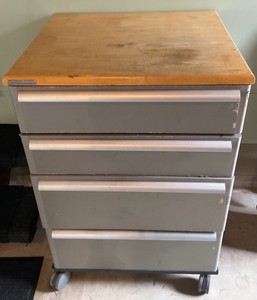 Rolling Storage Cabinet with Drawers