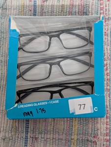 3 Pair of Reading Glasses & 1 Case  mag 1.75
