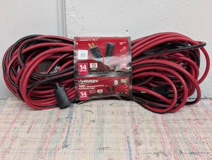 Husky 100 ft. 143 Medium Duty IndoorOutdoor Extension Cord, RedBlack